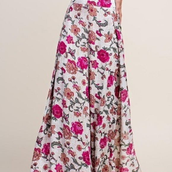 Beautiful vintage floral slit pant set - Picture 2 of 6